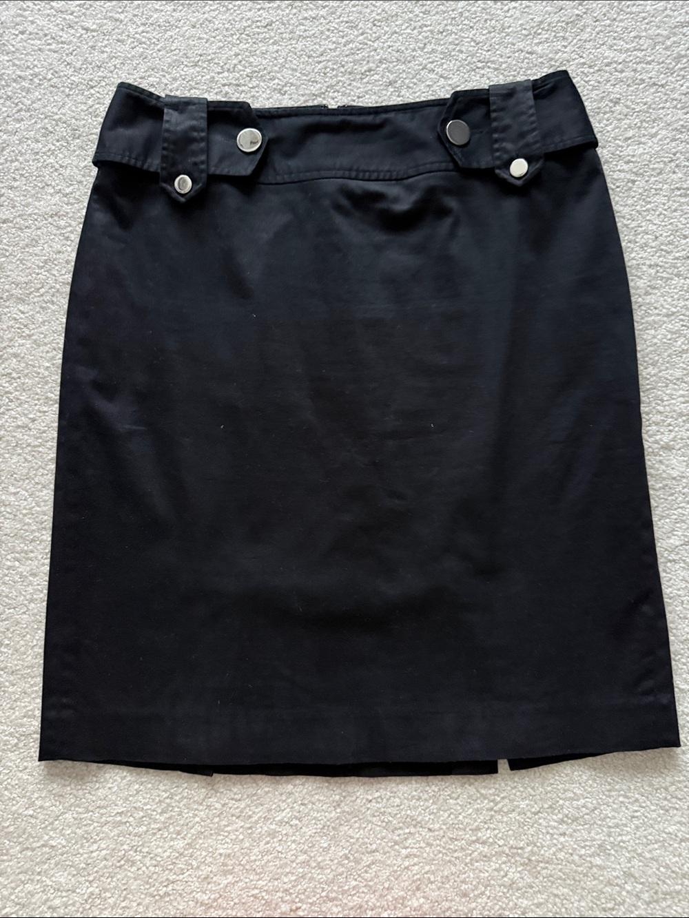 Alfani Black Pencil Skirt Size 10 Button Tab Waist Detail